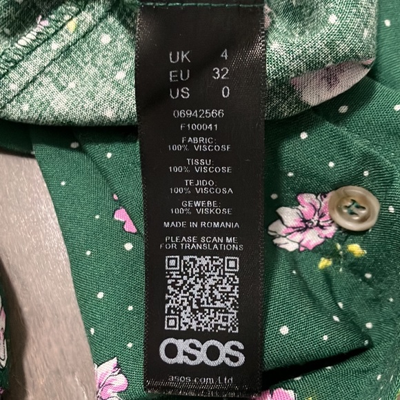 NWT ASOS Button Through Skater Dress in Ditsy Floral Print Size 0 - Picture 6 of 7